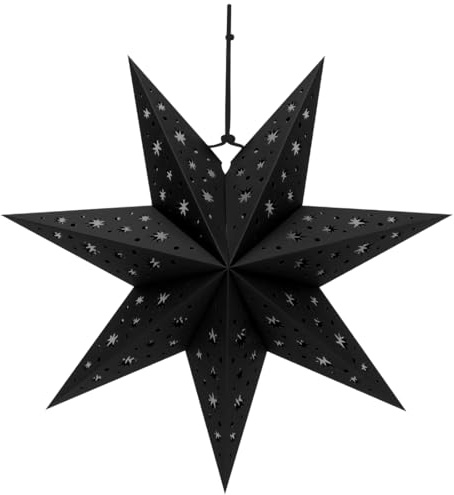 Julstjärna, pappersstjärnor, 45 cm pappersstjärnor, jul, 7 taggiga pappersstjärnor att hänga upp, papper vikbara stjärnor jul, pappersstjärnor för jul fönster dekoration bröllop födelsedag