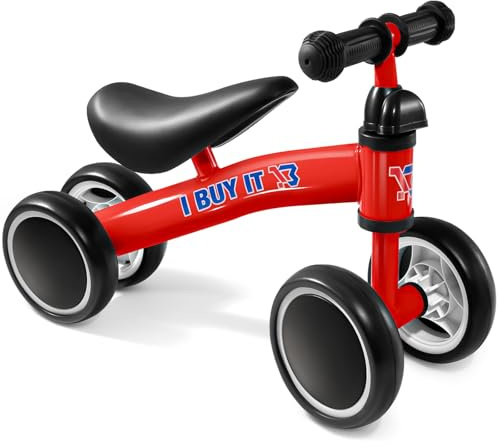I BUY IT Baby Balance Bike 1 Year Old, No Pedal Toddler Bike, 4 Wheels Lightweight Ride on Toys for Kids, Baby First Birthday Gifts, Training Bicycle for Boys and Girls