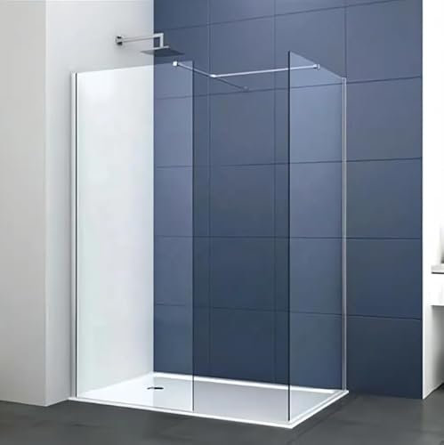 Walk in Shower Enclosure 8mm Tempered Safety Glass Wetroom Shower Screen Panel (1000mm Screen with 800mm End Panel)