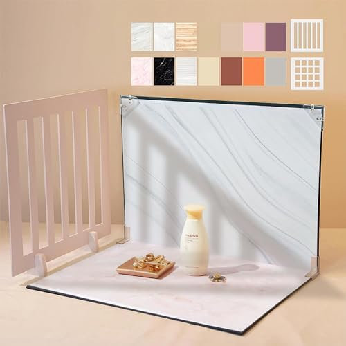 Kit di fondali fotografici per fotografia alimentare, 7 pezzi, 14 modelli, kit da tavolo per piccoli prodotti – puntelli piatti per gioielli e cosmetici (40,6 x 29,2 cm)