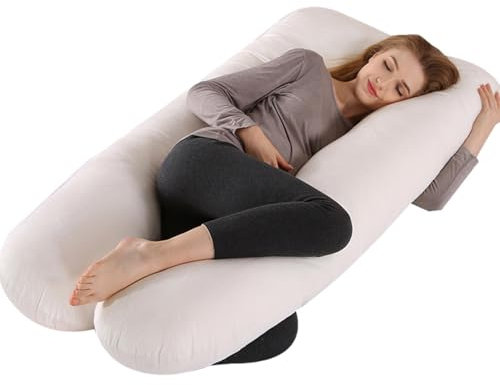 Almohada de cuerpo entero: almohada flexible de embarazo, almohada de apoyo para dormir, almohada corporal para embarazadas con funda extraíble, cojín de apoyo extraíble, almohada de maternidad en