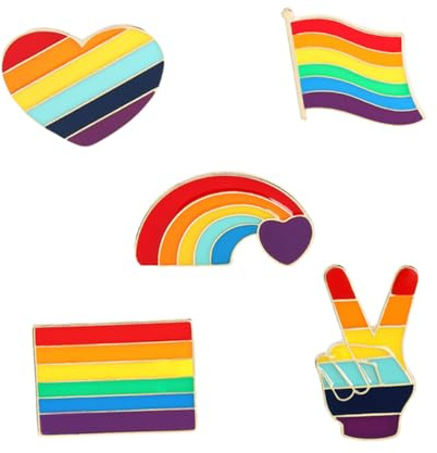 WESIEVYA 5stücke Regenbogen Brosche Dekorative Regenbogen Anstecknadel Aus Legierung Stilvolle Brosche Für Kleidung Oder Events Regenbogenform Gemischter Stil