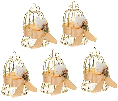 COLLBATH 5er Satz Vogelkäfig-bonbonboxen Metalldraht Zuckerbehälter Geschenkboxen Für Hochzeit Party