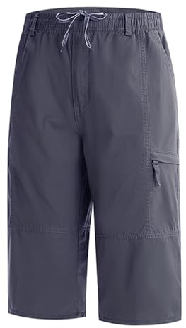 Btmpmcs Pantalones Cortos para Hombre Moda Algodón Cargo Leisure Shorts Pantalones de Trabajo Capris 3/4 Verano Ligero Exterior Pantalón Corto de Senderismo Deportivos Bermudas Clásico Chino Pants