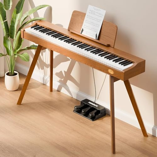 TERENCE P37 E Piano 88 Tasten Hammermechanik Klavier Professionelles Digitalpiano 88-Tasten-Hammerpiano 20W Lautsprecher mit drei Pedalen und Ständer USB-MIDI- und Kopfhöreranschluss Geeignet