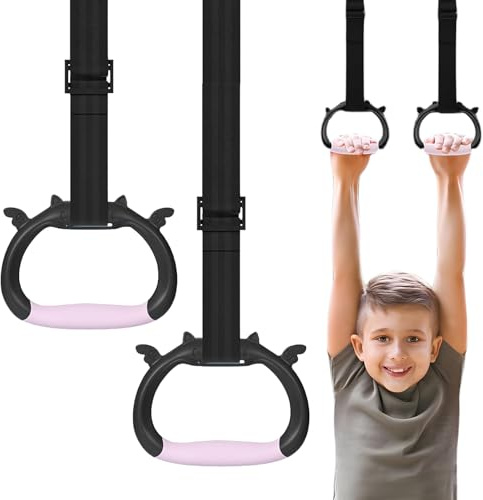 GMHLLES Gymnastic Rings Calisthenics Rings Children's Home Gym Equipment Adjustable Strap for Physical Training Used with Indoor Horizontal Bar Non-slip Load-Bearing 250kg