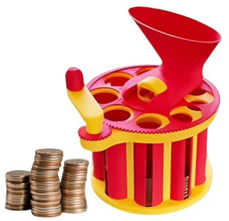Clasificador De Monedas Geniu s, Clasificador De Monedas De Manivela, Organizador De Monedas Portátil, Organizador Cambio Manual Con Manivela Y Tubo Almacenamiento Visible, Máquina Contadora Monedas