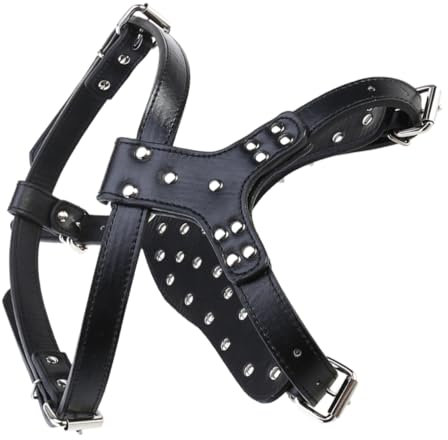 iplusmile Imbracatura Punte Metalliche Per Realizzata in Pu Adatta Per Passeggiate Addestramento e Viaggi Per e Accessori Per Animali Domestici