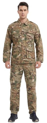 YUSHOW Airsoft Tarnanzug Herren Paintball Militär Jacke Taktische Hose | Outdoor Jagdbekleidung SoftAir Kampfhose BDU Uniform Set Anzug