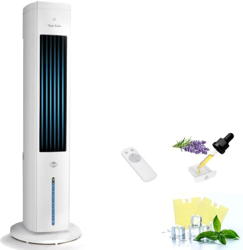 Taylor Swoden Climatizador Evaporativo Silencioso5 en 1 con Tecnología ION y Difusor de Aromas, Enfriador de Aire, 5L, Oscilación 75°, 3 Velocidades/Modos, Temporizador 7h, Mando a Distancia, Blanco