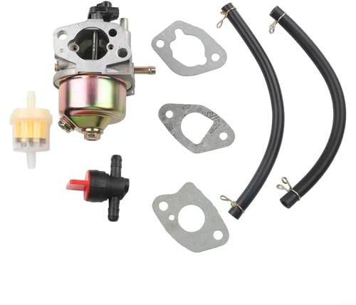 Pumixiy Kit de remplacement de carburateur pour tondeuse à gazon GTX 196E et 1P70FB, compatible avec les tondeuses Gardenline, kit de réparation 8 pièces avec carburateur,