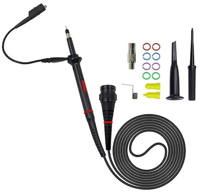 FUBESK P7300 - Sonda de osciloscopio de alto voltaje para X1/X10 300 MHz de ancho de banda 300 V con capacitancia ajustable y resorte de tierra