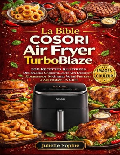La Bible COSORI Air Fryer TurboBlaze: 300 Recettes Illustrées : Des Snacks Croustillants aux Desserts Gourmands, Maîtrisez Votre Friteuse à Air comme un Chef