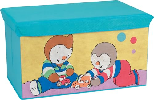 Fun House 712443 T'CHOUPI Coffre à jouets pliable banc de rangement 55,5 x 34,5 x 34 cm pour enfant