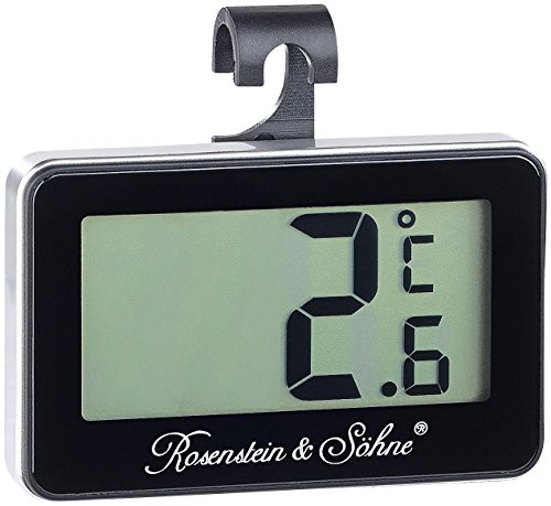 Rosenstein & Söhne Tiefkühlthermometer: Digitales Gefrier- & Kühlschrankthermometer (Thermometer Auto, Tiefkühlthermometer Digital, Kfz)