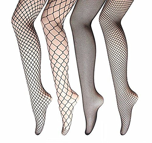 ANDIBEIQI 4 par dam nätstrumpbyxor, fintstrumpbyxor, strumpbyxor dam mesh strumpor dam nätstrumpbyxor fisknät nätstrumpor strumpor, svart, one size stor