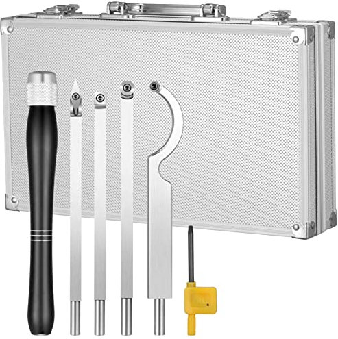 Drechselwerkzeug Set Drechseleisen Set Hartmetall Diamantform Rundem Quadratischem Holzdrehwerkzeugsatz Schwanenhals 4 Teiliges Set DrehmeißEl Holzdrehwerkzeug Drehwerkzeuge,Black handle