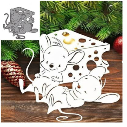Sredwtk Maus Käse Stanzschablonen Tiere Cutting Dies Prägeschablonen Stanzformen Schablonen Für Scrapbooking, Fotopapier 3D Karten Handwerk Prägen DIY Herstellung Geschenk (A)