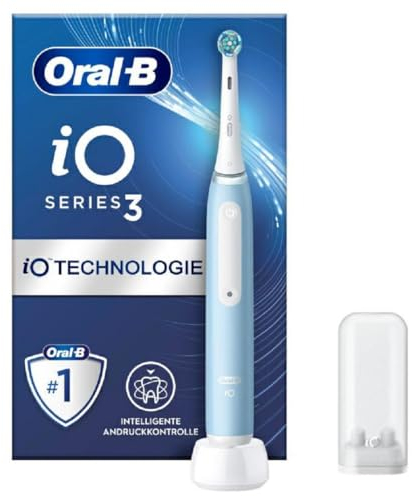 Oral-B iO 3N Elektrische Zahnbürste, blau, runde Bürste, weiche Mikrovibrationen, 3 Putzmodi, 1 Ladegerät, 1 Bürstenhalter, wiederaufladbar