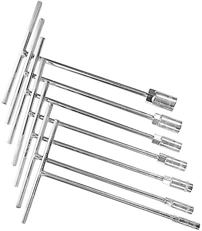 DOITOOL 7Pcs Set T-Wrench Set Clé À Rallonge Vélo Clé Bike Handle Grips T Handle Socket 10Mm Socket Wrench Car Repair Tool Metric Tool Set T Handle Socket Set Clé Et Jeu De Douilles