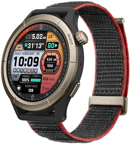 Amazfit Cheetah Pro Running Smart Watch 47mm, Dual-Band GPS Navigation, Offline Maps, 1.45'' AMOLED Display, 14 Day Battery, Titanium Alloy Bezel, Heart Rate & Sleep Tracker for Android & iPhone