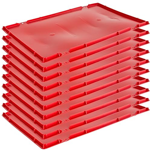 Deckel Eurobox 1-30 x Deckel Fleischerkiste 40 x 60 cm Deckel Fleischkiste Deckel Metzgerkiste Deckel Stapelkiste Eurokasten 40 x 60 cm Rot Auswahl Kingpower, Anzahl:10