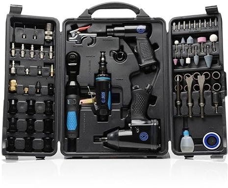 SGS 71pcs Air Tool Kit - Impact Wrench Die Hammer Ratchet & Grinder