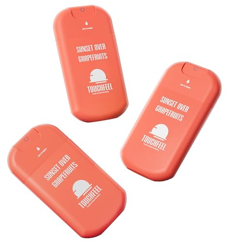 Power Mist Hand Sanitizer Spray, Scented Hydrating Hand Sanitizers Travel Size Refillable, Pocket Portable 3-Pack (Sunset over Grapefruits) 0.93Fl Oz 460-Sprays Each
