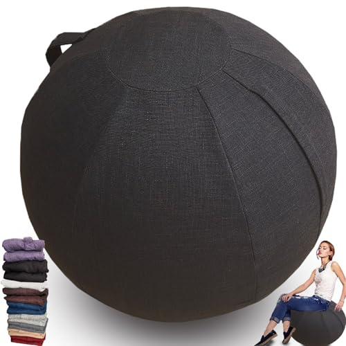 WTZHHK 9 colori Palla per Lo Pilates/Sedia da Ufficio Copri 55/65/75cm Resistente alla Sporcizia Pilates Yoga Stabilità e Fitness Antipolvere Protect Wrap Accessori(Nessuna Palla)(Black,65CM)