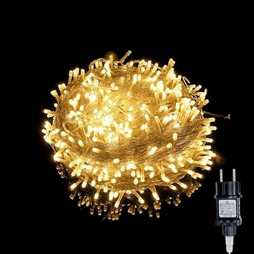 capojas 100/200/300/400er Led Lichterkette Warmweiß Strombetrieben mit Stecker Außen und Innen für Hochzeit Weihnachten Party weihnachtsdeko (Warmweiß, 300LED 30M Lang+5M Zuleitung)