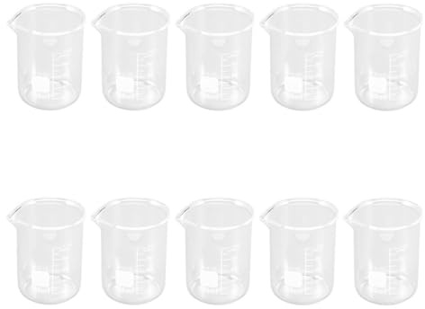 Cabilock Lot De 10 Béchers En Verre 100 Ml Verre Doseur Transparent Pour Cuisine Et Laboratoire Mesure Précise Portable Et Léger