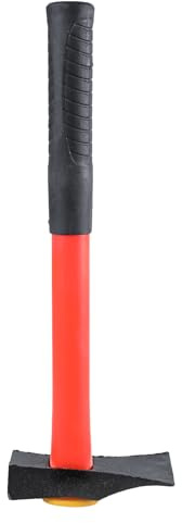 Martillo de ladrillo de acero de alto carbono con agarre de reducción de golpes, martillo de pulido de cabeza plana geología para herramienta de albañil de minería