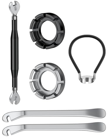 Pawfly Speichenschlüssel Fahrrad Speichen Werkzeugsatz mit 2 Reifenhebern Speichenwerkzeug Felgenrichtwerkzeug Felgenkorrektur Set 6 teiliges Fahrradreparatur Werkzeugsatz