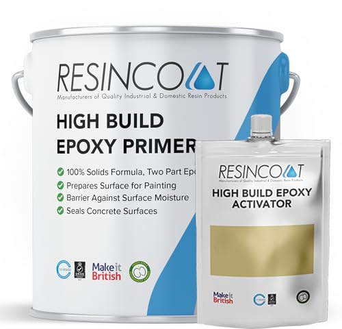 Resincoat High Build Epoxy Primer – 2-Part Priming Coat & Concrete Sealer for Epoxy Floor Systems – Improves Adhesion & Surface Strength – Seals Dusty Concrete – Made in UK - Dark Grey - 2.5kg