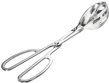 YENXIKU Thickened Stainless Steel Kitchen Tongs - 10 Inch Stainless Steel Salad Tongs for Cooking, Serving, Baking, BBQ, Buffet, Scissor Design