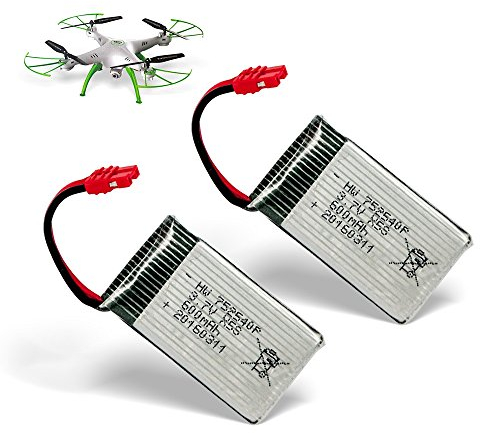 2 Stück Ersatzakku nur für SYMA X5HC und X5HW Quadrocopter 600 mAh Drohne