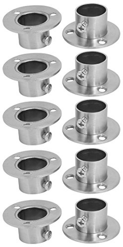 sourcing map 10Stk 22mm Dmr Kleiderschrank Schienen Rohr Stützflansch