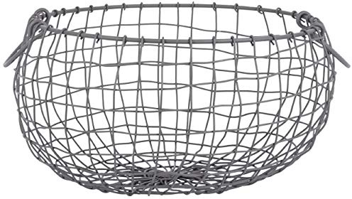 Esschert Design Draht Korb -Gross - rund Ø 32 cm Griffe Dekoration Garten Deko