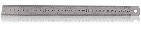 Lineal aus Edelstahl, Stahl-Maßstab, Mess-Werkzeug mit Doppelseiten-Skala, 30 cm