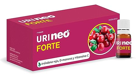 NEO | Urineo Forte | D-Manosa y Arándano Rojo Americano | 7 Viales Monodosis | con Vitamina C | Ayuda a Disminuir la Cistitis e Infecciones Urinarias en Fase Avanzada | Bienestar del Tracto Urinario