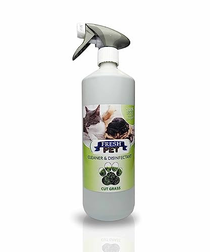 Trade Chemicals Pet Disinfectant 1L Spray 100% Recycled Bottle, Deodoriser, Cleaner, Kennels, Artificial Grass, Fresh Pet (Cut Grass)
