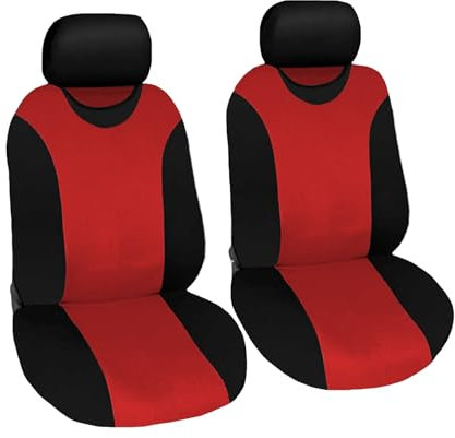 Susy Shop Coprisedili coppia anteriore universali in poliestere adattabili a tutte le auto con sedili standard - modello R1 (Rosso)