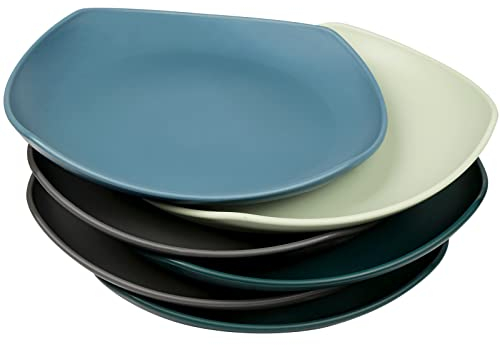 Greentainer Groß Teller 6er 18.5cm Speiseteller für BBQ,RV, Party, Picknick, Camping,Unzerbrechliches Plate aus PP für Kinder & Erwachsene|Leichtes Plastikteller| Mikrowellen & Spülmaschinenfest