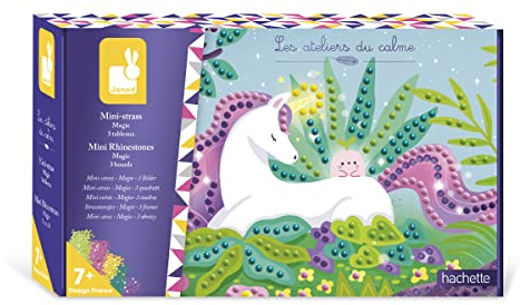 Janod - Coffret Mini-Strass à Coller - Thème Magie - Les Ateliers du Calme - Kit Loisir Créatif Enfant - Apprentissage Motricité Fine et Concentration - Dès 7 ans, J07877
