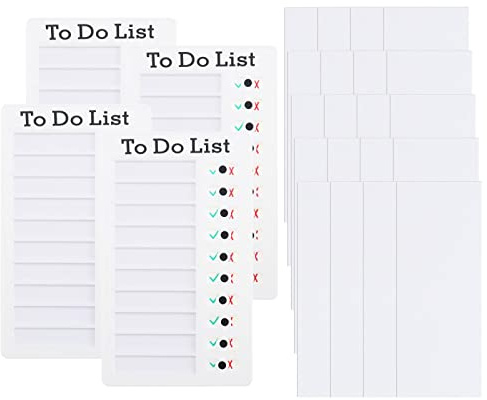 SG Store Lot de 4 tableaux de liste de choses à faire, tableau mémo portable avec 20 feuilles de papier cartonné vierge, calendrier quotidien amovible et réutilisable pour enfants et adultes
