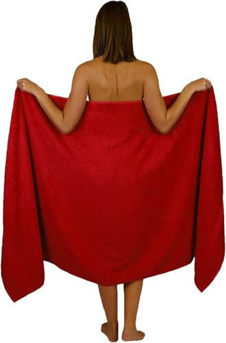 Partihandel handel Dealz extra stort badlakan 100 x 200 cm superjumbo stora badlakan handdukar strand kroppsvep XL badhanddukar 600-GSM (röd)