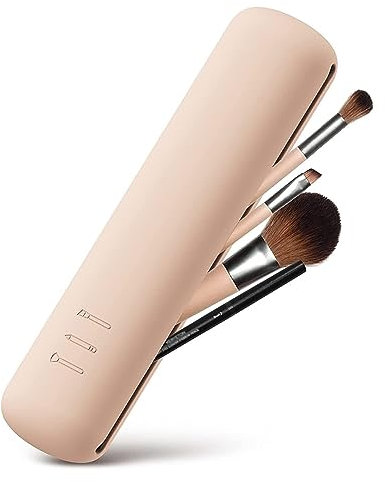 1 Stück Make-Up-Pinselhalter Reisen Magnetverschluss Silikon Make-Up-Pinsel Tragbare Kosmetikpinselhalter Organizer Für Reisen (Khaki)