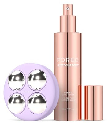 FOREO BEAR 2 body Körpermassage + Leitfähiges Straffungsserum, Lavander | Mikrostrom-Bodymassager, Cellulite-Massager, Lymphdrainage, Straffendes Bodyserum, Hyaluronsäure, Straffung