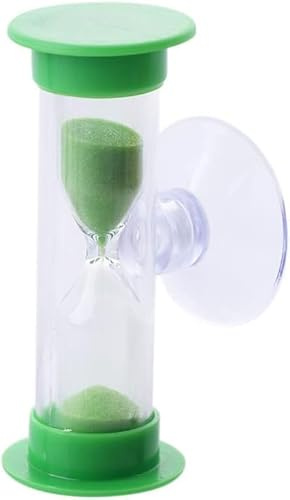 Green Toothbrush Timer for Kids, 2mins Sand Clock Timer Plastic Suction Cup Hourglass Sandglass Desktop Ornament Party Favors,Thermometers and Timers,Kitchen Utensils and Gadgets(2 Minute)