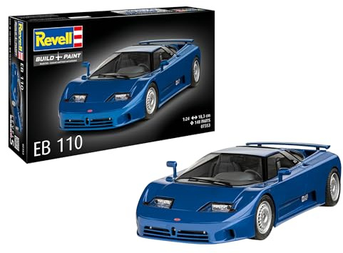 Revell Modellbau, EB110, Bausatz, Maßstab 1:24, 140 Teile, Bastelset ab 12 Jahren, Detailgetreues Modell, Sportwagen, ohne Zubehör